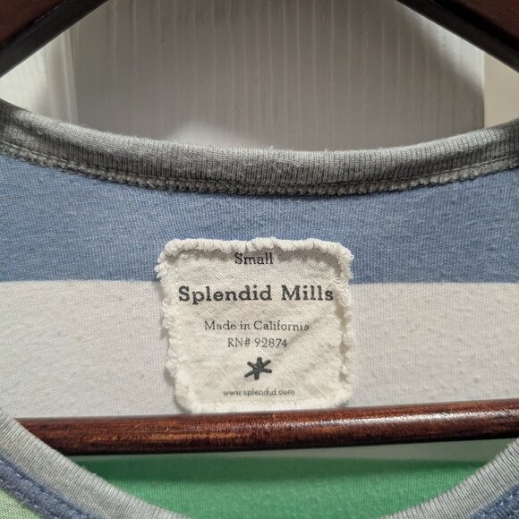 Mens Small Splendid Mills Striped T-Shirt - Picture 2 of 3